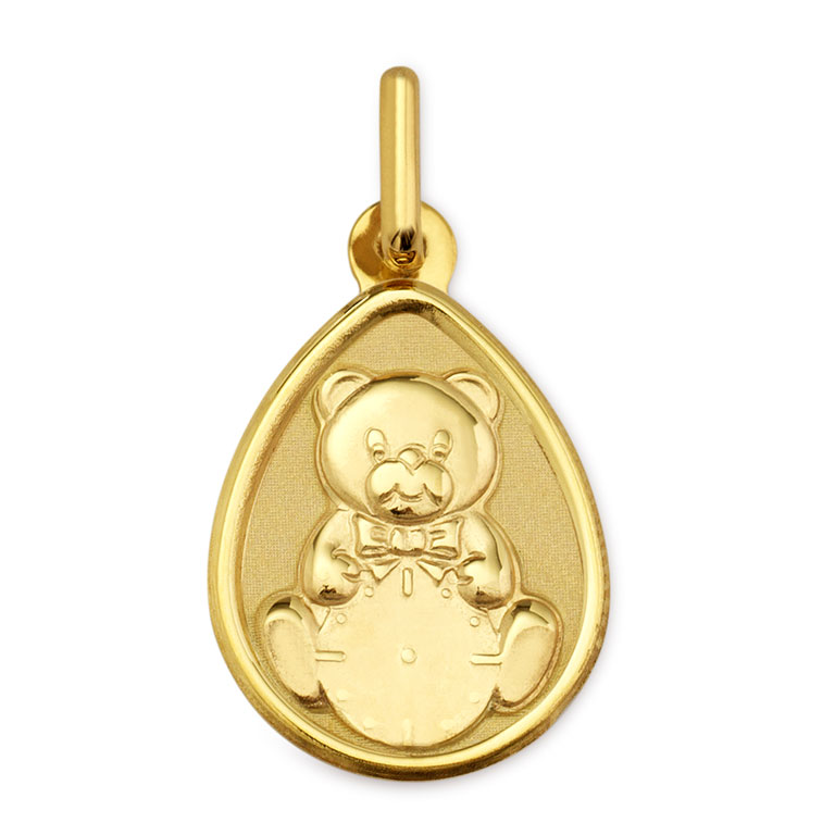 Medalla de bebé Osito con reloj oro 18 kilates - 18_1901493